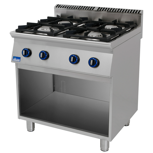 Cucina a gas 4 fuochi 7C4FP su mobile aperto (cod.701411) Docsa