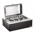Pintinox 5113F810 Porta verdure 4 scomparti riscaldato con chiusura a frizione wengé Buffet